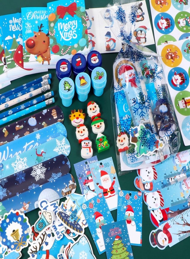 Atonofun 242 Pcs Christmas Party Favors, Christmas School Stationery Set Xmas Exchange Gifts Reward Prizes Bulk for Students Kids Xmas Stocking Stuffers School Goodie Bag Fillers - Image 3